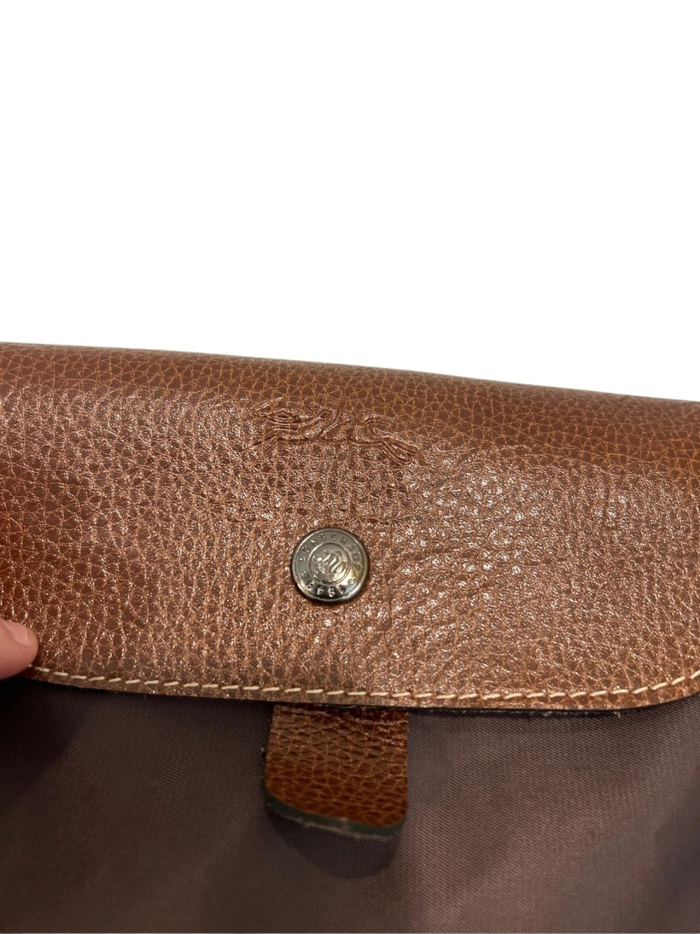 Longchamp Le Pliage Original Nylon & Leather Backpack in Dark Brown - Picture 7 of 10